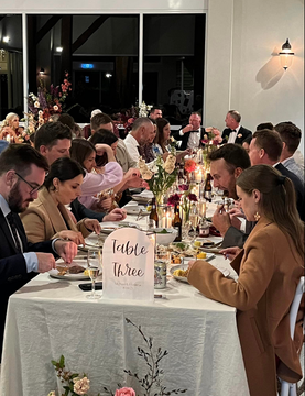 Guests at Wedding Reception eating dinner of Feasting Share Platter 